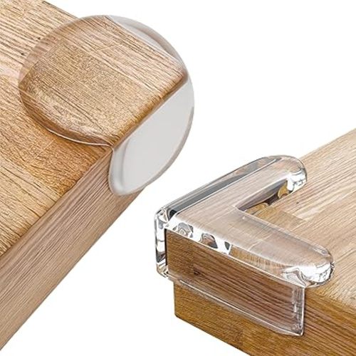 Corner Protector Guards - 2 Different Shapes, Baby Proof Bumper & Cushion to Cover Sharp Furniture & Table Edges - Clear and Transparent - (30 Pack)
