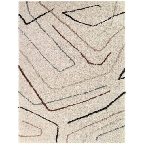 Balta Rugs Kary Abstract Shag Area Rug Cream