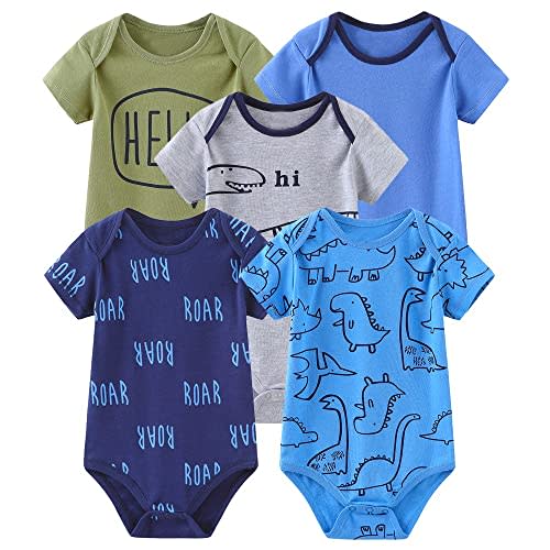 Chamie Newborn Short Sleeve Baby Bodysuit Baby Clothes set for Boys and Girls