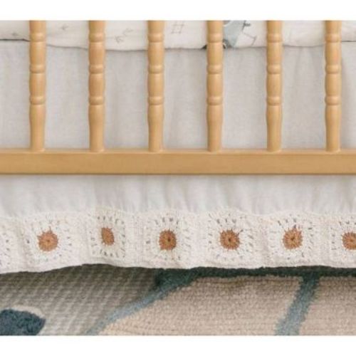 Crane Baby Crochet Crib Skirt