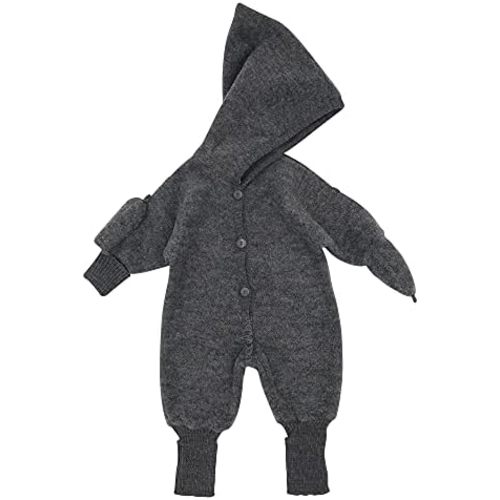 Baby Wool Fleece Snowsuit: Thermal Footed Coverall Romper with Hood and Mittens for Toddlers