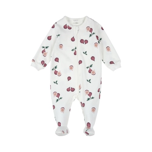 Figs Print Fitted One-Piece Footed Pajamas, 3M
