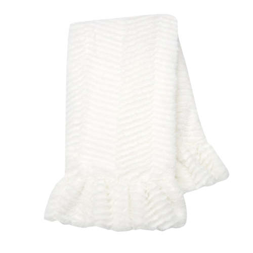 Lambs & Ivy Lambs & Ivy Signature White Ruffled Lux Minky/Jersey Blanket – Destination Baby & Kids