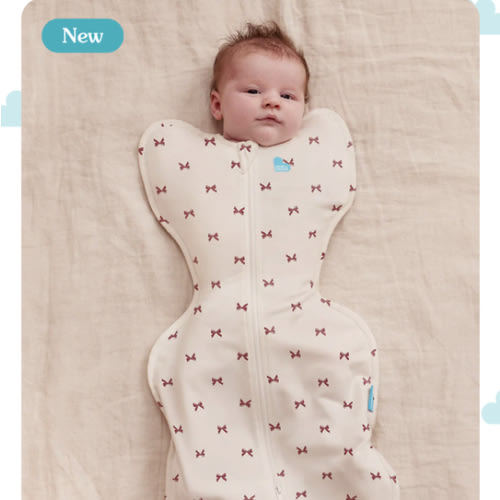 Swaddle Up™ 1.0 TOG Cotton Cream Bows
