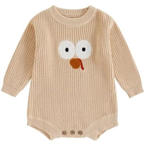 FYBITBO Baby Girl Boy Sweater Knit Oversized Pullover Sweatshirt Romper Onesie Warm Fall Winter Clothes Outfit Newborn