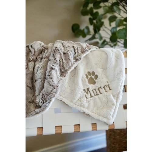 Personalized Wild Rabbit Sandshell dog Blanket, Brown Beige Dog Blanket, Paw Puppy Blanket, Personalized Dog Blanket