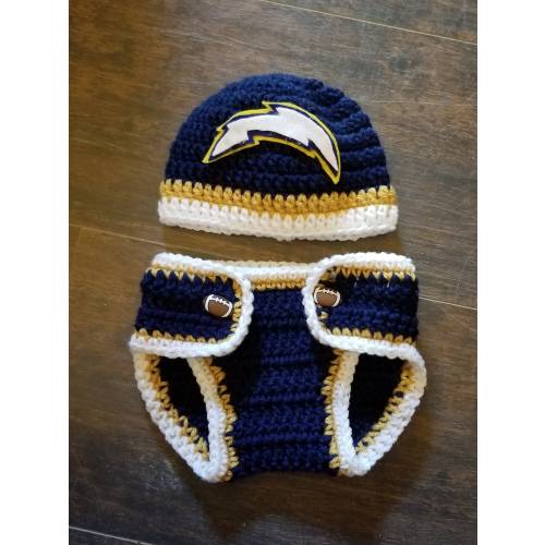 Chargers diaper cover set photo prop football