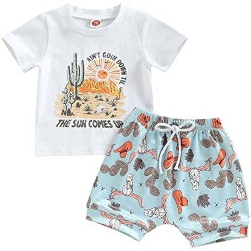 Ledy Champswiin Toddler Boy Clothes Baby Summer Outfit Dinosaur Letter Print Cotton Tops+Grey Elastic Shorts 2pcs
