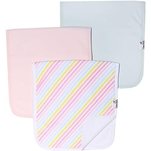 Copper Pearl Premium Baby Burp Cloths - 3-Pack Large Cotton Burp Cloths, Extra Soft Spit Up Rags with 3 Absorbent Layers, Perfect for Baby Boy and Baby Girl Gifts (21" x 10" Size, Lucky Set)