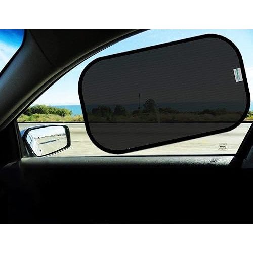 kinder Fluff Car Window Shade (4Pack)-The Only Certified Car Window Sun Shade for Baby Proven to Block 99.95% UVR - Mom's Choice Gold Award - Side Window Sunshades - Large
