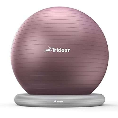 Trideer Yoga Ball Chair with Base - Stability & Fitness Ball Seat for Home Office, Pregnancy & Workout