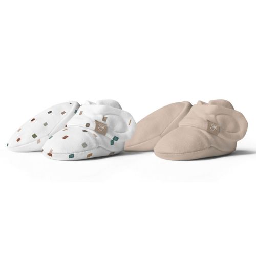 Goumi Stay On 2-pack Baby Boots - City Blocks + Sandstone 0-3m