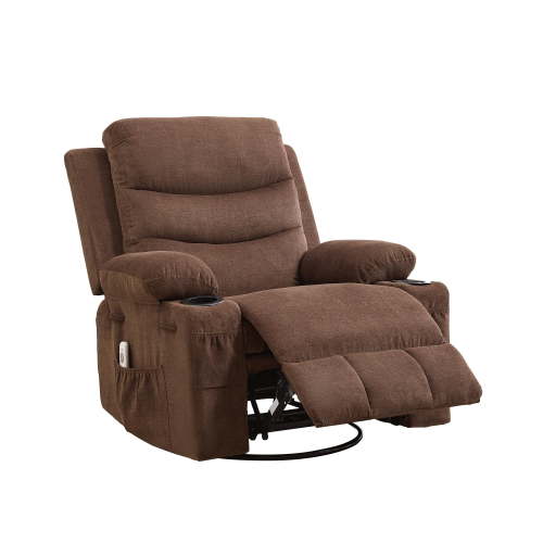 Recliner Chair Nursery, Oversized Manual Reclining Rocking Chair, 360 Swivel Glider with Cup Holder, Massage and Heat Recliner, Indoor Small Single Sofa Chairs for Adults RV Bedroom, Beige/Grey/Brown