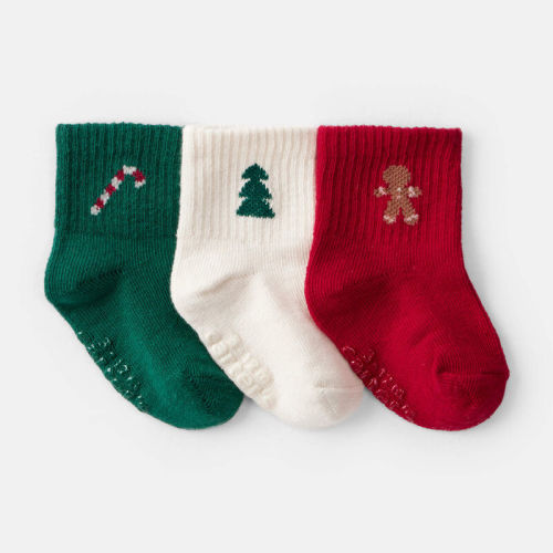Multi Baby 3-Pack Christmas Ankle Socks | Carter’s Oshkosh Canada