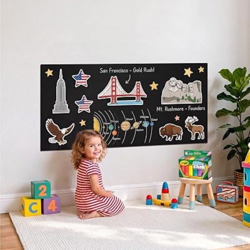 Magnetic Wall Sticker Chalkboard Contact Paper 47.2" x 17.5" Self Adhesive Magnet Chalk Board Wallpaper Peel and Stick Wall Decal for Home Playroom Classroom Alternative Blackboard Paint