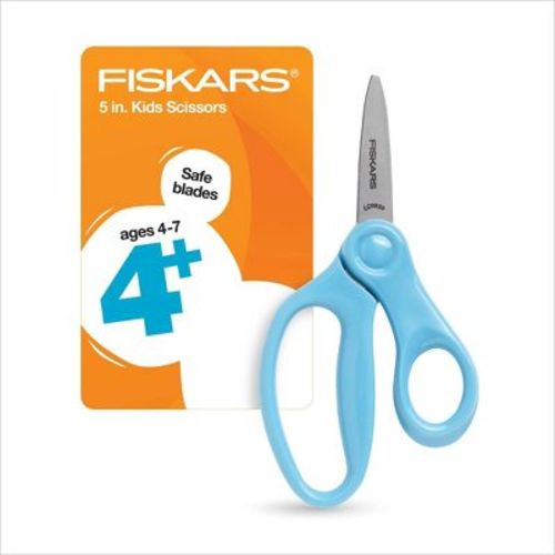 Fiskars 5" Pointed Tip Scissors - Turquoise: Kid-Friendly, 5 Inch, Lifetime Warranty, Metal & Plastic, Non-Powered Desk Tool