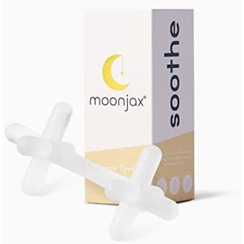 Moonjax Silicone Baby Teething Toys - Baby teether for Infants, Toddlers, Newborns, CPSIA Certified | Dishwasher, Sterilizer, and Freezer Safe