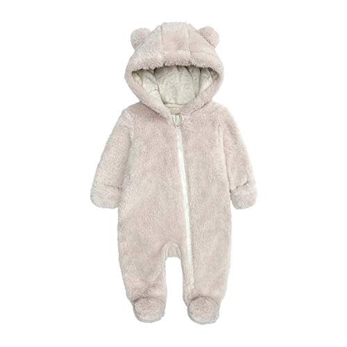 Newborn Baby Jumpsuit Hooded Fleece Rompers Long Sleeve Onesies Outwear Outfits