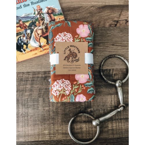 Pink and Brown Floral Bamboo Swaddle Blanket