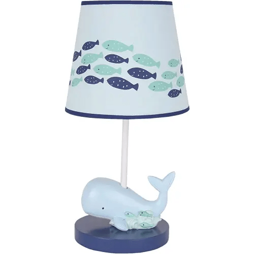 Lambs & Ivy Oceania Blue Ocean/Sea/Nautical Nursery Lamp with Shade & Bulb