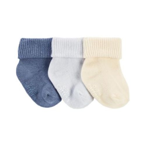 Baby Boys Soft Cotton Ribbed Socks, Pack of 3