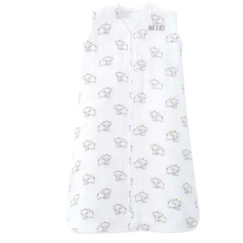 Elephant Crown Cotton Muslin Wearable Baby Blanket | HALO