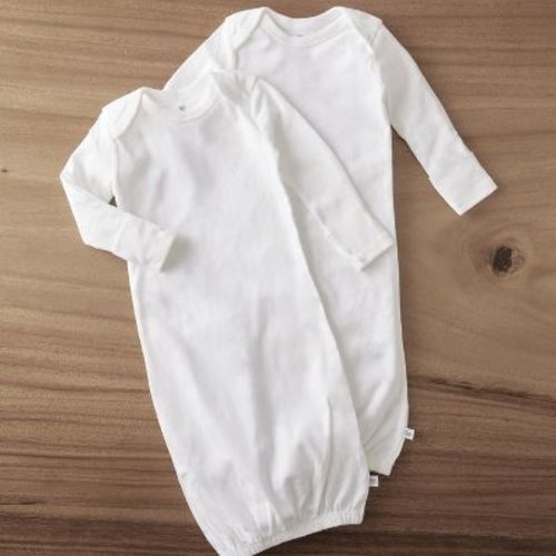 2-pack Organic Cotton Sleeper Gowns Bright White 0-6m
