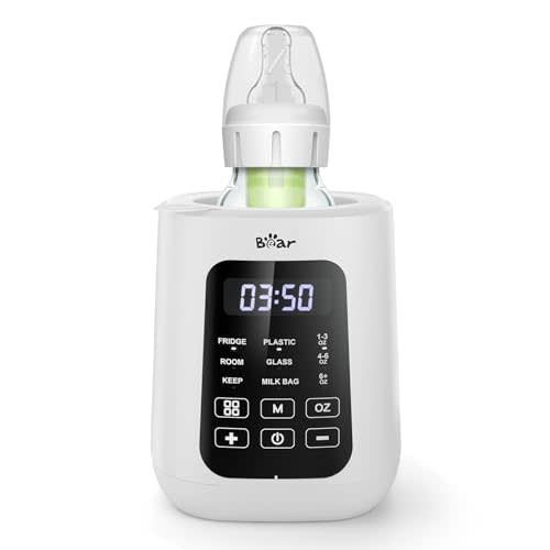 Bear Baby Bottle Warmer, Milk Warmer Breastmilk Bag Formula Fast Warming for New Born Baby Bottles, 6 Oz with Time Temp Control Automatic Shut Off at Home Use