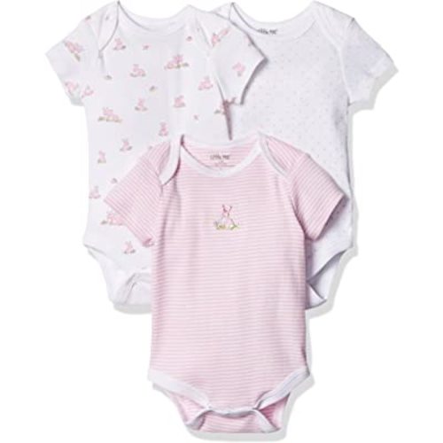 Little Me Baby Girl 3 Pack 100% Cotton Scratch Free Tag Bodysuits