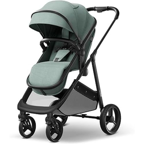 Mompush Wiz 2-in-1 Convertible Baby Stroller with Bassinet Mode - Foldable Infant Stroller to Explore More as a Family - Toddler Stroller with Reversible Stroller Seat
