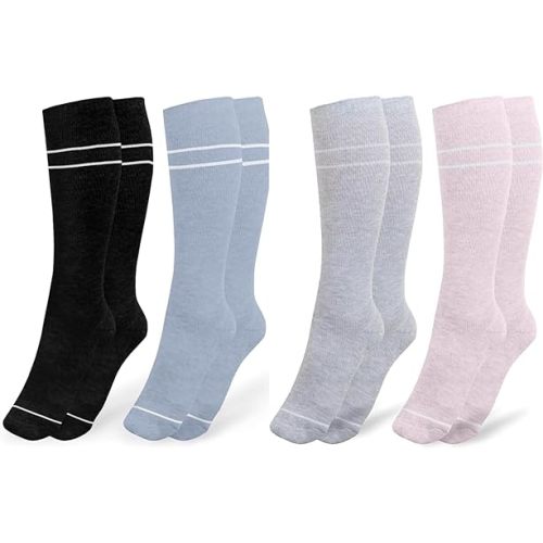 Kindred Bravely Maternity Socks 4-Pack Bundle | Graduated Compression Socks for Circulation Pregnancy Travel (Small)