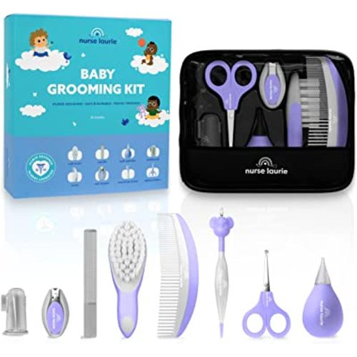 Nurse Laurie Baby Grooming Kit Newborn Girl and Boy, 9-in-1 Newborn Baby Essentials with Portable Case, Hospital-Grade Baby Healthcare Kit, Baby Hygiene Kit, Baby First Aid Kit Newborn, Baby Care Kit