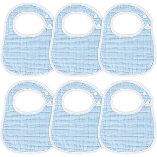 Accmor Muslin Baby Bibs, 6 Pack Soft Cotton Baby Bandana Drool Bibs for Boys Girls Teething and Drooling