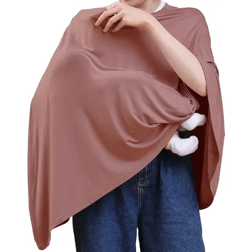 Multi-use Nursing Cover for Breastfeeding, 360°Full Coverage Nursing Poncho, Rayon Soft & Breathable Breastfeeding Cover up (Smooth Rayon, Blush)