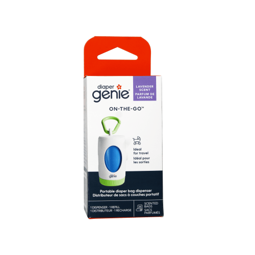 Diaper Genie On-The-Go Dispenser, Portable Diaper Bag Dispenser, Lavender Scent