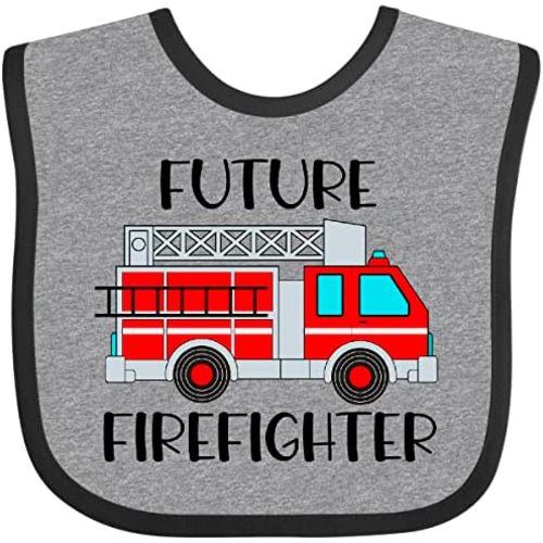 inktastic Future FireFighter Red Fire Truck Engine Baby Bib