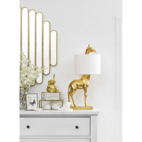 Willa Arlo™ Interiors Lia Resin Giraffe Table Lamp with Linen Shade & Reviews | Wayfair
