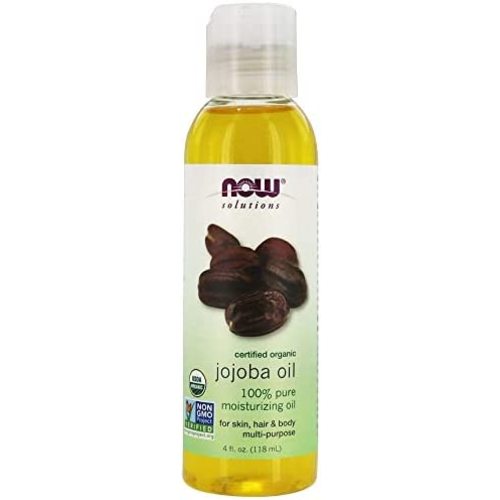 NOW Solutions, Organic Jojoba Oil, Moisturizing Multi-Purpose Oil for Face, Hair and Body, 4-Ounce