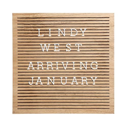 Pearhead Classic Wooden Letterboard for Home Décor, Baby Announcement or Pregnancy Announcement, Baby Keepsake Photo Sharing Prop, Milestone Moments Letterboard - Natural Wood Letterboard