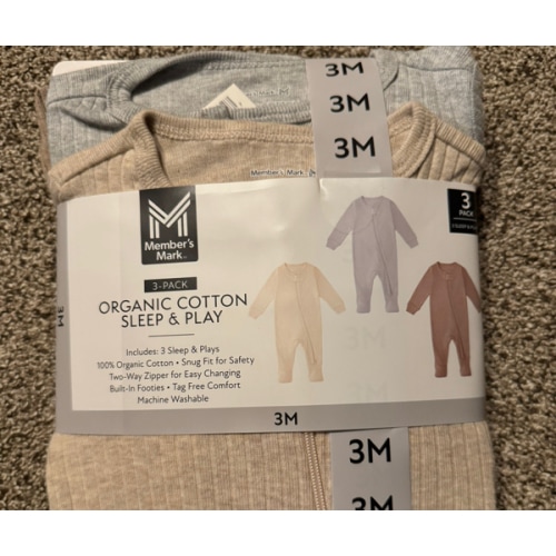 Member's Mark Baby 3-Pack Organic Cotton Sleep & Play - Sam's Club
