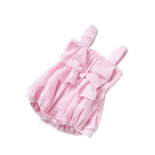 Plaid Print Straps Cami Sleeveless Baby Pink Baby Bodysuits (Baby's)