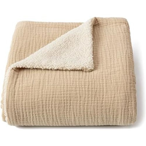 Amazon.com: Kloovete Boucle Baby Blanket, Neutral Cozy Baby Blankets for Unisex Boys Girls, Boho Muslin Cotton and Boucle Nursery Blankets, Double Layer Bed Throws for Baby Crib, 30x40 inches(Linen) : Baby