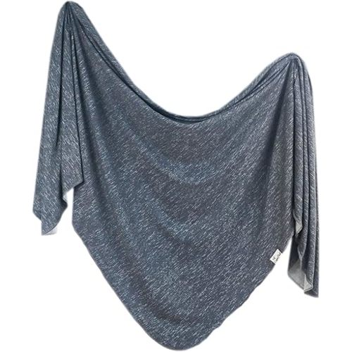 Copper Pearl Baby Swaddle Blanket - Premium Knit Baby Blanket, Large Soft Stretchy Receiving Blankets for Baby Boy and Girl, Swaddles for Newborn, Infant, and Toddler (Denim)