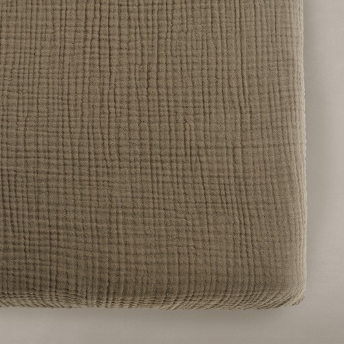 'Bark' Brown - Premium Muslin Crib Sheet