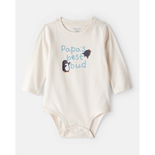 Baby Boy Best Bud Long-Sleeve Graphic Bodysuit - Cream | Carter's