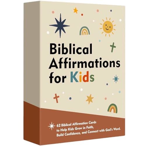 Biblical Affirmations for Kids, 60 Scripture Cards for Children, Christian Gifts For Kids, Bible Study, Kids Encouragement Cards, Kids Bible Affirmation Cards, Religious Spiritual Gift for Children