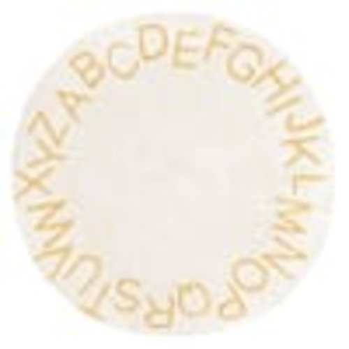 nuLOOM Kids Washable Round Alphabet Rug Light Yellow 6 ft. x 6 ft. Area Rug SVDC01G-R606
