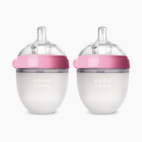 Natural Feel Silicone Baby Bottles - Pink, 5 Oz