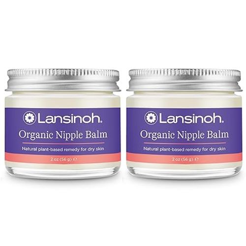 Lansinoh Organic Nipple Balm, Breastfeeding Essentials, 2 Pack, 4 Ounces Total