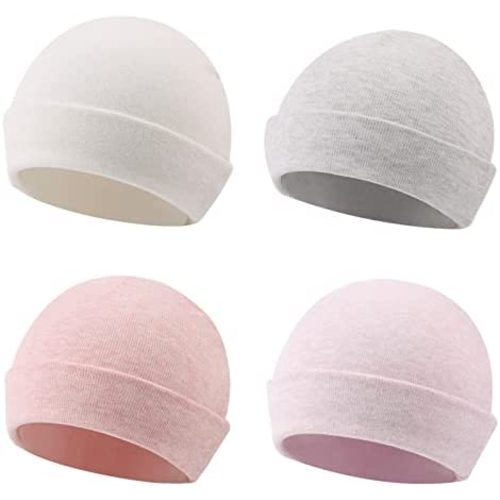 Zsedrut Spring Infant Hospital Beanie Newborn Baby Girls Cotton Hat Tolddler Boy Soft Double-Layer Hat